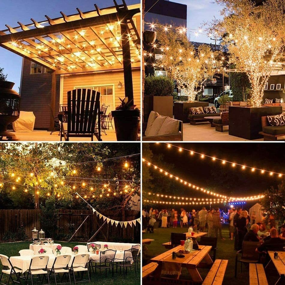 Outdoor Lights Festoon Garden Party String Lights G40 25FT Connectable ...
